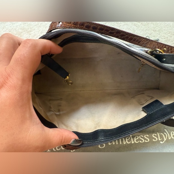 Brahmin Black Crossbody Bag with Gold Accents - Picture 3 of 3